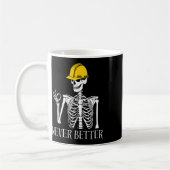 Nooit Beter Bouw Grappig Skelet Halloween Koffiemok (Links)