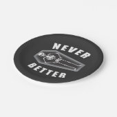 Nooit beter dood binnen skelet Halloween Papieren Bordje (Gekanteld)