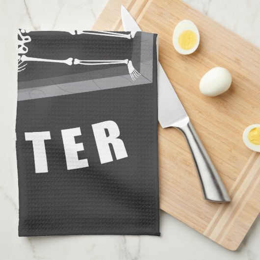 Nooit beter dood binnen skelet Halloween Theedoek (Quarter Fold)