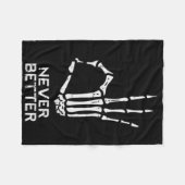 Nooit Beter OK Teken Skeleton Hand Fun Halloween M Fleece Deken (Voorkant (Horizontaal))