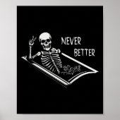 Nooit Beter Skelet Coffin Fine Hand Sign Hallow Poster (Voorkant)