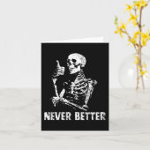 Nooit beter skelet Drink koffie Halloween Pa Kaart (Gele Bloem)