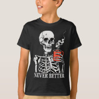 Nooit beter skelet Drink koffie Halloween Pa
