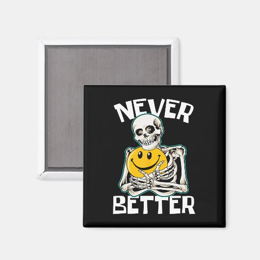 NOOIT BETER Skelet Fun Skull Halloween Kostuum Magneet (Voorkant / Achterkant)