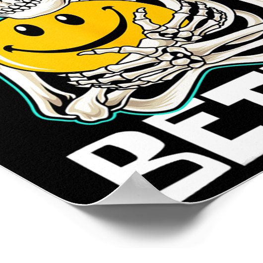 NOOIT BETER Skelet Fun Skull Halloween Kostuum Poster (Hoek)