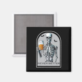 Nooit Beter Skelet Funny Skull Halloween Shirten Magneet (Voorkant / Achterkant)