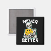 NOOIT BETER Skelet Grappige schedel Halloween Cost Magneet (Voorkant / Achterkant)
