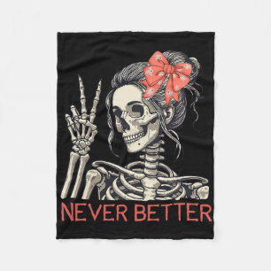 Nooit Beter Skelet Halloween Schedel Mama Messy Bu Fleece Deken