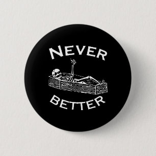 Nooit Beter Skelet Lazy Halloween Kostuum Leuk S Ronde Button 5,7 Cm