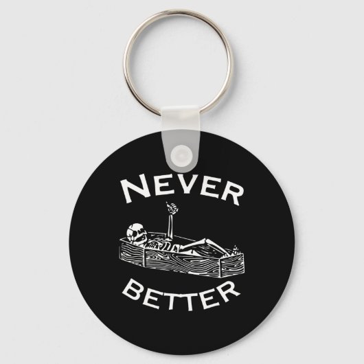 Nooit Beter Skelet Lazy Halloween Kostuum Leuk S Sleutelhanger (Voorkant)