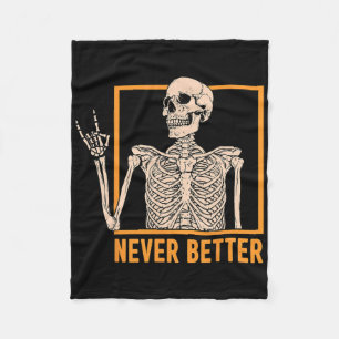 Nooit Beter Skelet Vrouwen Halloween Skelet Roc Fleece Deken
