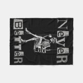 Nooit beter Skeleton Messy Bun Drink Coffee Co Fleece Deken (Voorkant (Horizontaal))