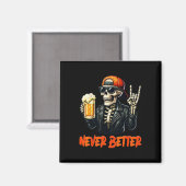 Nooit Beter Skeleton Rock Hand Halloween Kostuum Magneet (Voorkant / Achterkant)