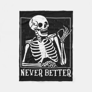 Nooit Beter Skeleton Skull Halloween Vrouwen Voor Fleece Deken