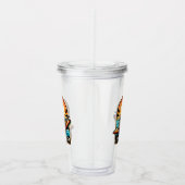 Nooit beter - Skeleton Surfing Sunset Wave Acryl Drinkbeker (Rechts)