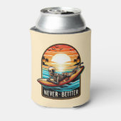 Nooit beter - Skeleton Surfing Sunset Wave Blikjeskoeler (Blikje Achterkant)