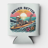 Nooit beter - Skeleton Surfing Sunset Wave Design Blikjeskoeler (Voorkant)