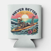 Nooit beter - Skeleton Surfing Sunset Wave Design Blikjeskoeler (Achterkant)