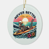 Nooit beter - Skeleton Surfing Sunset Wave Design Keramisch Ornament (Links)