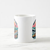Nooit beter - Skeleton Surfing Sunset Wave Design Koffiemok (Center)