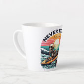 Nooit beter - Skeleton Surfing Sunset Wave Design Latte Mok (Linkerhoek)