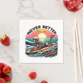 Nooit beter - Skeleton Surfing Sunset Wave Design Servet (Insitu)