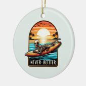 Nooit beter - Skeleton Surfing Sunset Wave Keramisch Ornament (Links)