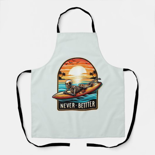 Nooit beter - Skeleton Surfing Sunset Wave Schort (Voorkant)