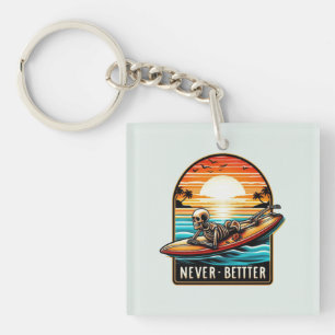 Nooit beter - Skeleton Surfing Sunset Wave Sleutelhanger