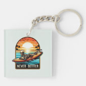 Nooit beter - Skeleton Surfing Sunset Wave Sleutelhanger (Achterkant)