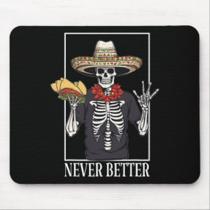 Nooit beter Skeleton Taco Halloween Party Muismat