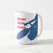Nooit blauw en rood fietsen vertragen koffiemok (Voorkant rechts)