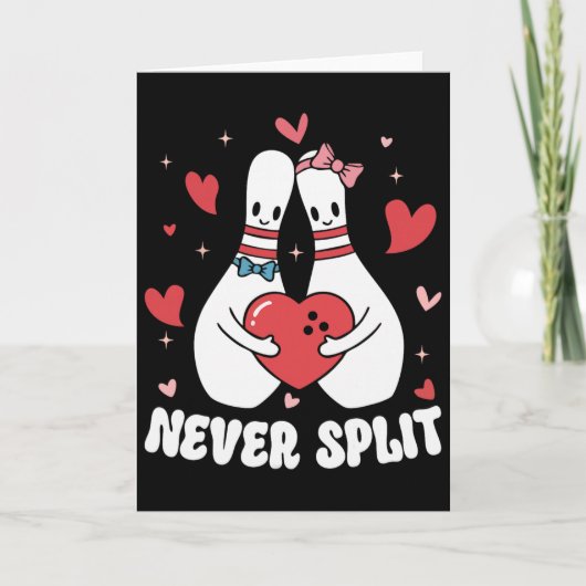 Nooit Bowling Pins Splitsen Valentijnskoppels Scha Kaart (Voorkant)