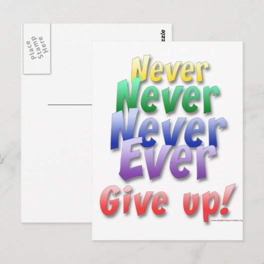 Nooit Briefkaart opgeven (Voorkant / Achterkant)