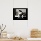 Nooit Cat Artwork onderschatten Poster (Keuken)