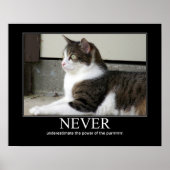 Nooit Cat Artwork onderschatten Poster (Voorkant)