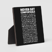Nooit Comfortabel - Succes Motivatie Fotoplaat (Voorkant)