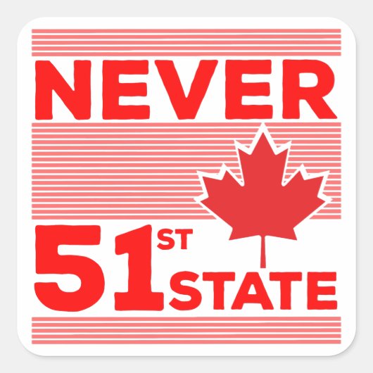 Nooit de 51ste staat vierkante sticker (Voorkant)