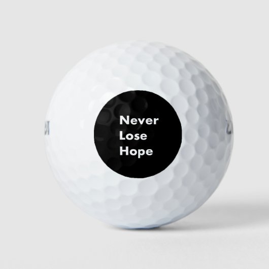 Nooit de hoop verliezen golfballen (Voorkant)