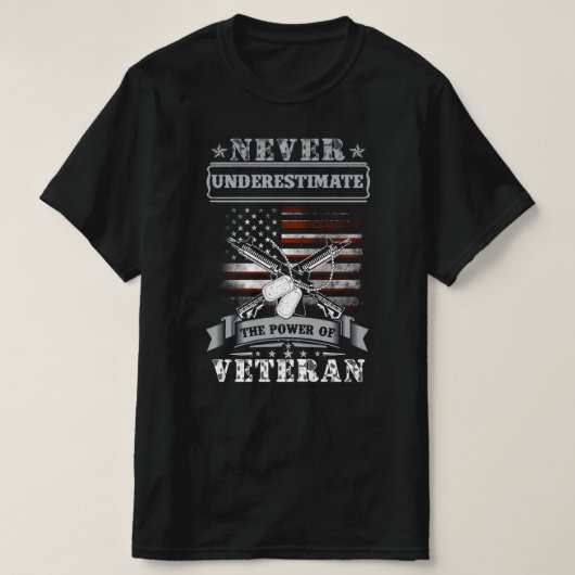 nooit de kracht van veteraan onderschatten t-shirt (Design voorkant)