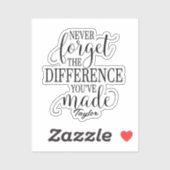 Nooit de Verschil Vergeten: Motiverende Quote Sticker (Vel)