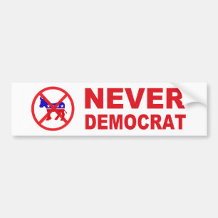 Nooit Democraat Bumpersticker