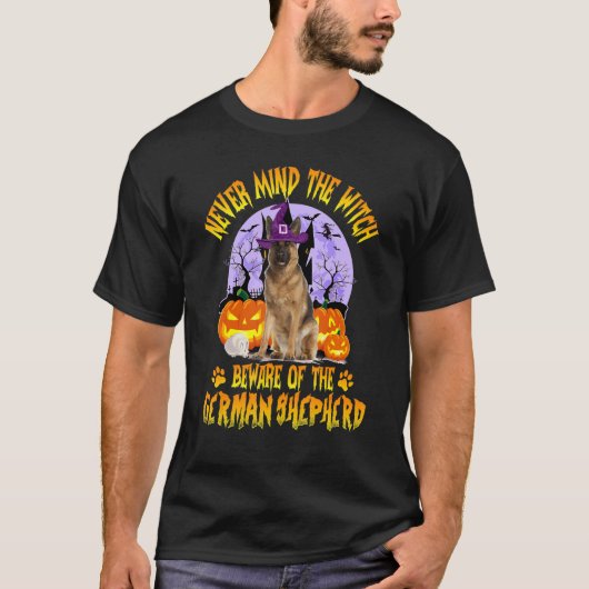 Nooit denken aan de witch-oppas van de Duitse herd T-shirt (Voorkant)