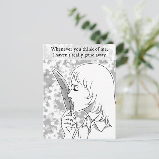 Nooit echt weg briefkaart (Staand voorkant)