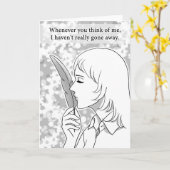 Nooit echt weggeweest kaart (Gele Bloem)