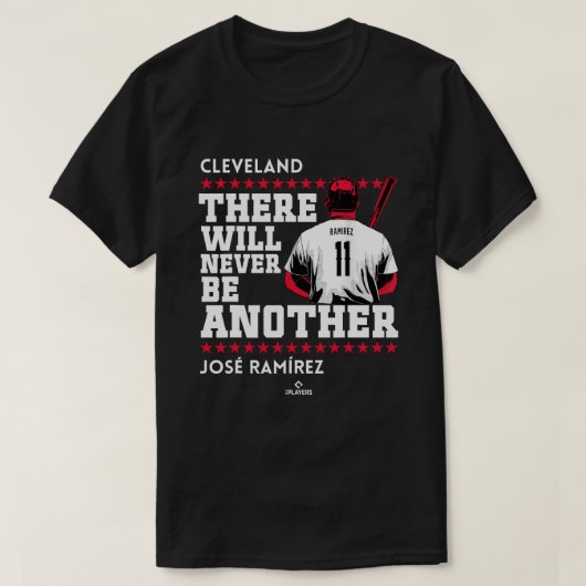 Nooit een andere Jose Ramirez Cleveland MLBPA zijn T-shirt (Design voorkant)