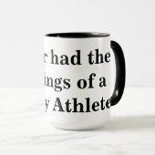 nooit een atleet met een wisselvalligheid gehad mok (Voorkant rechts)