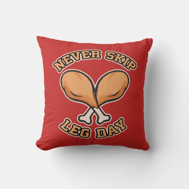 Nooit een Beendag overslaan - Chicken Drumstick -  Kussen (Voorkant)