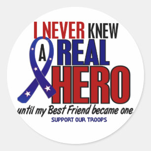 Nooit een beste vriend van Hero 2 gekend (steun on Ronde Sticker