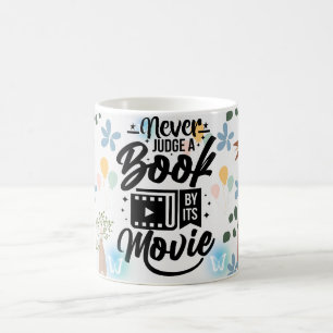 nooit een boek beoordelen op zijn film koffiemok